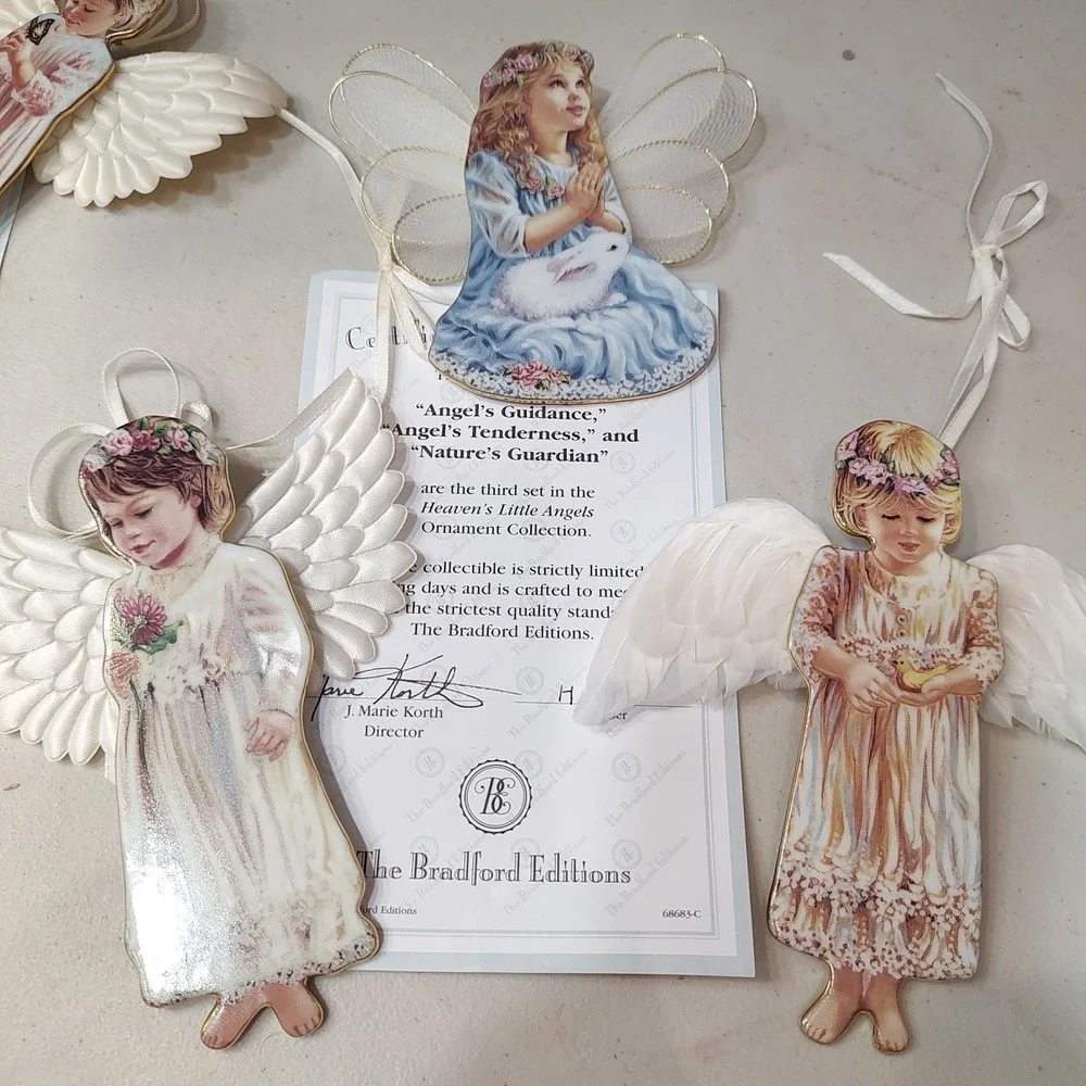 Bradford Edition Heaven's Little Angels 7‎ Ornaments Certificate Of Authenticity